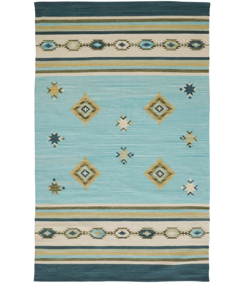 Feizy Dharma Southwestern, Blue/Green/Tan, 8' x 10' Area Rug