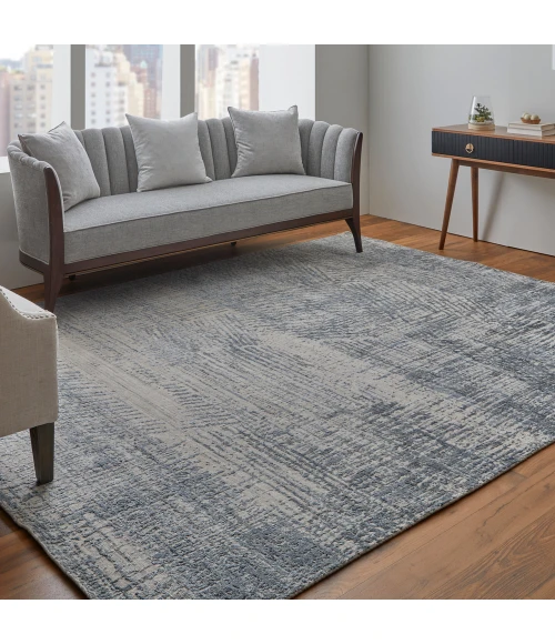 Feizy Eastfield Casual Abstract, Blue/Ivory/Gray, 2' x 3' Area Rug
