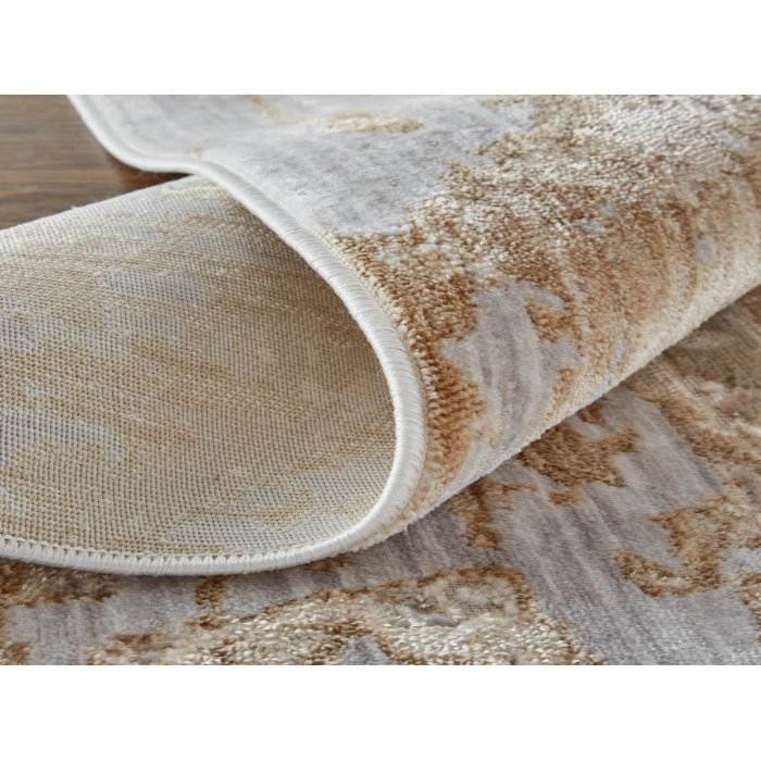 Feizy Laina Industrial Abstract, Tan/Ivory, 4' x 6' Area Rug