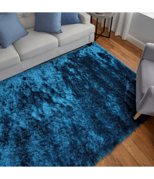 Feizy Indochine Luxury & Glam Solid, Blue/Green, 8' x 8' Round Rug