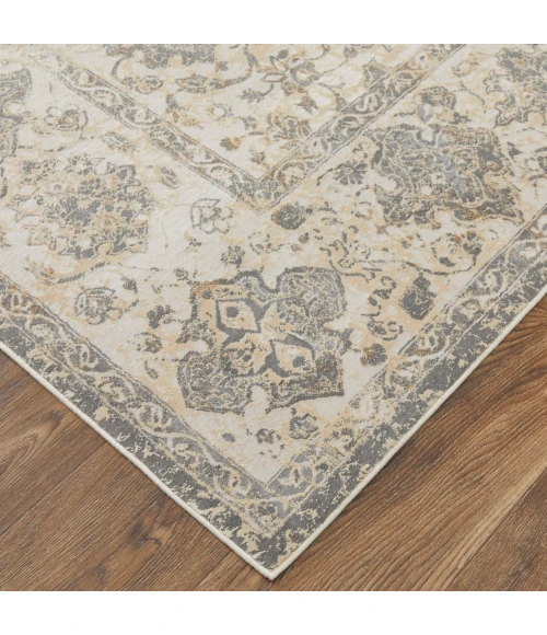 Feizy Celene Casual Bordered, Ivory/Tan/Gray, 10' x 14' Area Rug