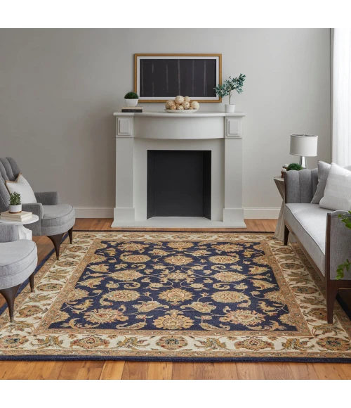 Feizy Wagner Classic Oriental, Blue/Tan/Gold, 5' x 8' Area Rug