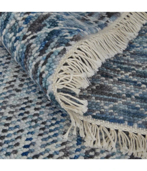 Feizy Branson Casual Solid, Blue/Ivory, 2' x 3' Accent Rug