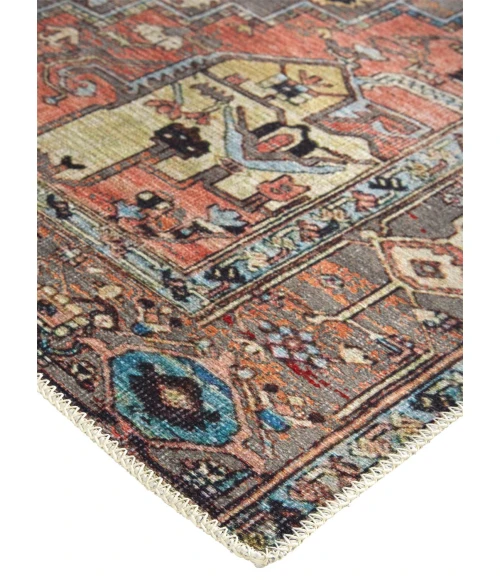 Feizy Percy Vintage Medallion, Pink Clay/Warm Gray, 7ft-10in x 9ft-10in Area Rug