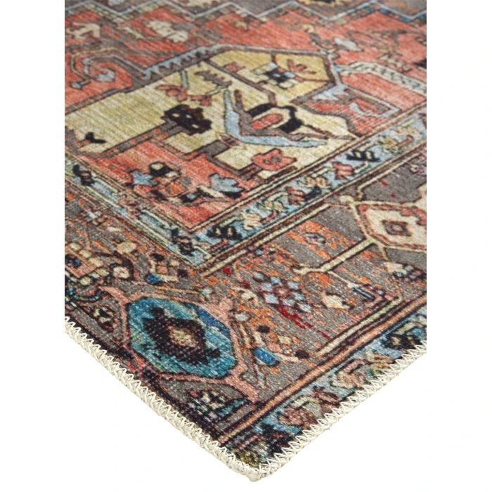 Feizy Percy Vintage Medallion, Pink Clay/Warm Gray, 7ft-10in x 9ft-10in Area Rug