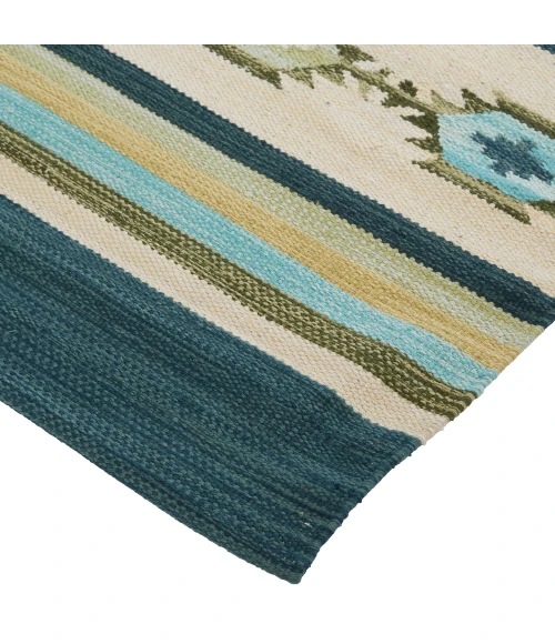 Feizy Dharma Southwestern, Blue/Green/Tan, 8' x 10' Area Rug