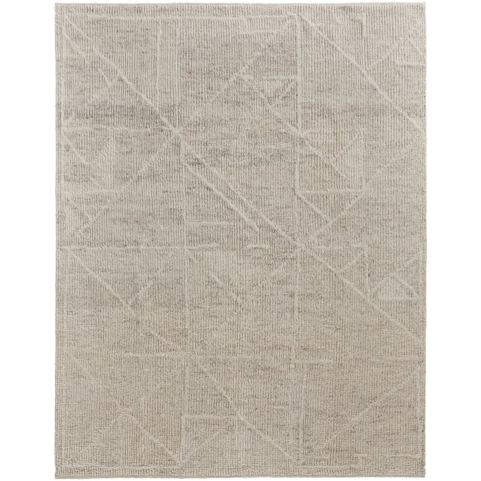 Feizy Alford Minimalist Eyelash Wool Rug, Ivory/Beige, 8ft-6in x 11ft-6in Area Rug