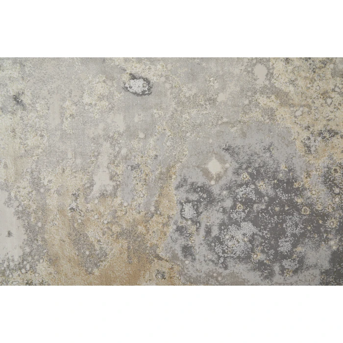 Feizy Astra Industrial Abstract, Gray/Gold/Ivory, 2'-10" x 7'-10" Runner