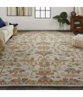 Feizy Fallon Rustic Farmhouse Rug, Ornamental, Gray/Golden, 5ft x 8ft Area Rug