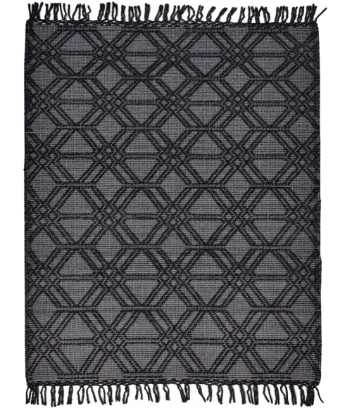 Feizy Phoenix Farmhouse Diamond, Black/Gray, 7'-9" x 9'-9" Area Rug