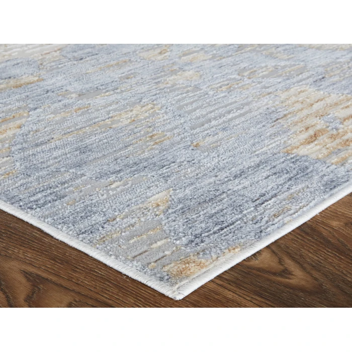 Feizy Laina Industrial Gradient & Ombre, Tan/Ivory/Blue, 3' x 12' Runner
