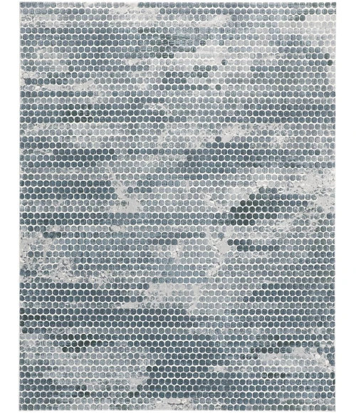 Feizy Atwell Contemporary Abstract Dot Area Rug, Teal/Silver Gray, 5ft-3in x 7ft-6in