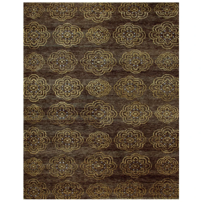 Feizy Qing Casual Floral & Botanical, Brown/Yellow/Gold, 8'-6" x 11'-6" Area Rug