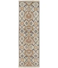 Feizy Beall Luxury Wool Rug, Ornamental Ikat, Beige, 2ft - 6in x 8ft, Runner