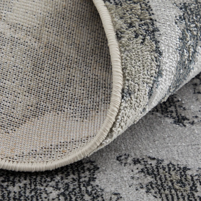 Feizy Astra Industrial Abstract, Gray/Silver/Ivory, 2'-10" x 7'-10" Runner