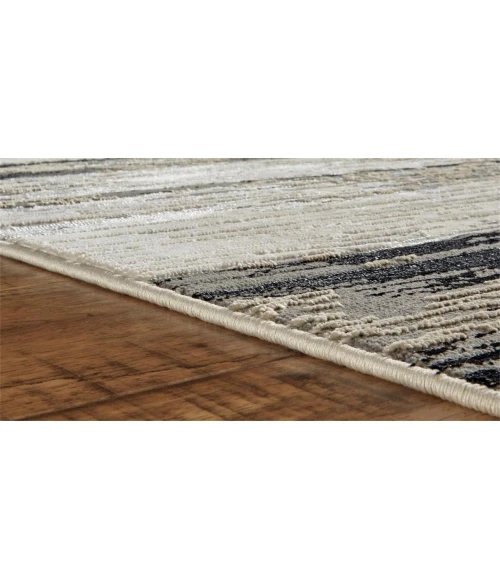 Feizy Micah Industrial Abstract, Black/Silver/Gray, 9'-2" x 12' Area Rug