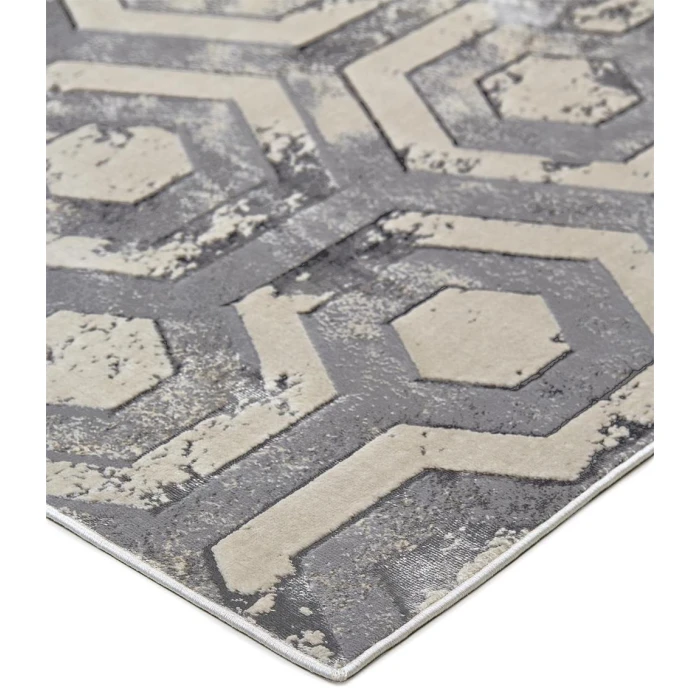 Feizy Micah Luxury & Glam Distressed, Gray/Taupe/Silver, 13' x 20' Area Rug