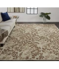 Feizy Bella Casual Floral & Botanical, Ivory/Taupe/Brown, 9' x 12' Area Rug