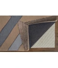 Feizy Nash Farmhouse Geometric, Tan/Brown/Blue, 5' x 8' Area Rug