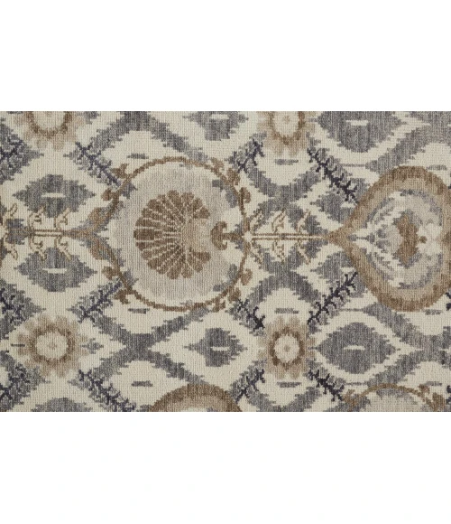 Feizy Beall Luxury Wool Rug, Ornamental Ikat, Beige, 2ft x 3ft Accent Rug