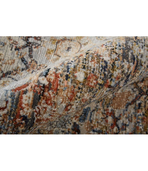 Feizy Kaia Bohemian & Eclectic Medallion, Tan/Orange/Blue, 2'-6" x 10' Runner