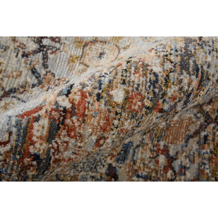 Feizy Kaia Bohemian & Eclectic Medallion, Tan/Orange/Blue, 2'-6" x 10' Runner