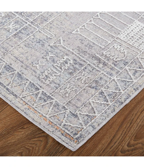Feizy Francisco Minimal Tribal Rug, Gray/Ivory, 12' x 15' Area Rug