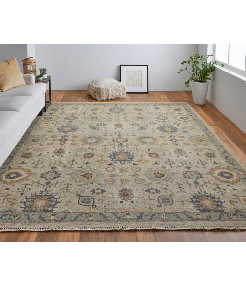 Feizy Corbitt Classic Oriental, Tan/Blue/Gold, 2' x 3' Accent Rug