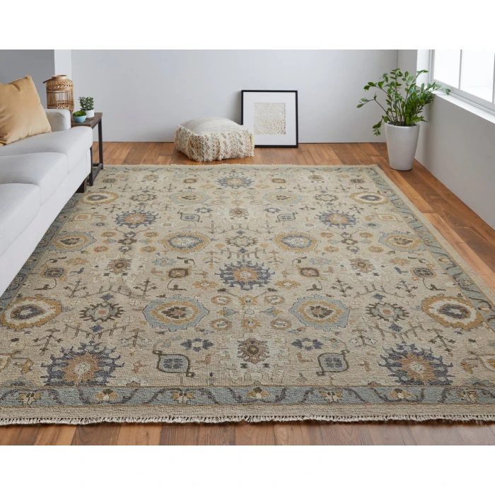Feizy Corbitt Classic Oriental, Tan/Blue/Gold, 2'-6" x 8' Runner
