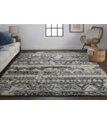 Feizy Palomar Luxe Hand-Knot Area Rug, Charcoal Gray/Light Beige, 7x9in x 9x9in