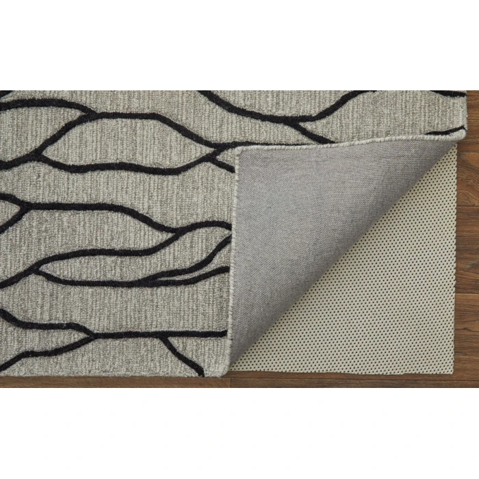 Feizy Enzo Casual Abstract, Ivory/Black/Taupe, 12' x 15' Area Rug