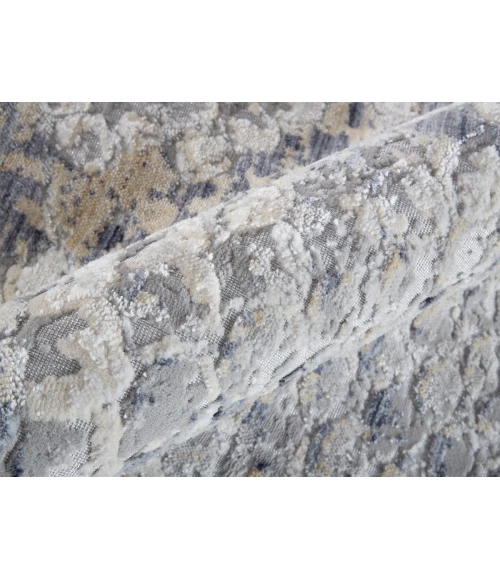 Feizy Laina Global Trellis & Lattice, Silver/Gray/Blue, 3' x 10' Runner