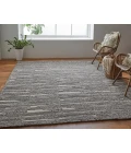 Feizy Navaro Scandinavian Abstract, Gray/Taupe/Ivory, 2' x 3' Area Rug