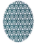 Feizy Saphir Mira TEAL/WHITE 6803498F 7 ft. 6 in. X 7 ft. 6 in. Round Rug