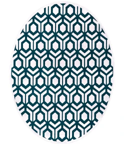 Feizy Saphir Mira TEAL/WHITE 6803498F 7 ft. 6 in. X 7 ft. 6 in. Round Rug