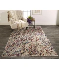 Feizy Torina Bohemian & Eclectic Abstract, Blue/Purple/Ivory, 9'-6" x 12'-7" Area Rug