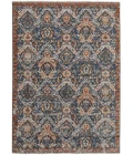 Feizy Kaia Casual Floral & Botanical, Blue/Orange/Ivory, 3' x 5' Accent Rug