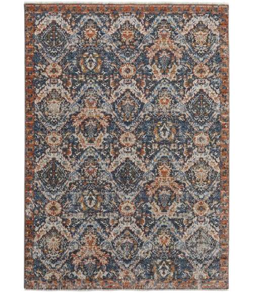 Feizy Kaia Oriental Navy Blue/Red Rug, 12' x 15' Area Rug