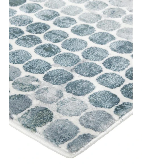 Feizy Atwell Contemporary Abstract Dot Area Rug, Teal/Silver Gray, 5ft-3in x 7ft-6in