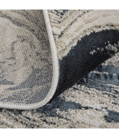Feizy Micah Industrial Abstract, Ivory/Black/Taupe, 6'-7" x 9'-6" Area Rug