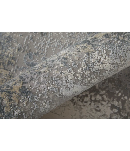 Feizy Cadiz Industrial Abstract, Taupe/Gray/Silver, 13' x 20' Area Rug