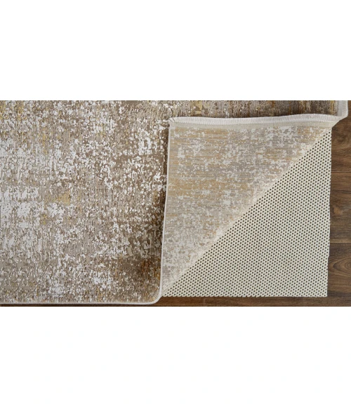 Feizy Cadiz Gradient Watercolor Rug, Taupe/Gold/Ivory, 11ft-6in x 14ft-6in Area Rug