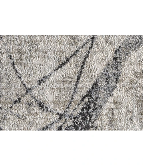 Feizy Kano Industrial Abstract, Taupe/Gray/Ivory, 8'-9" x 8'-9" Round Rug