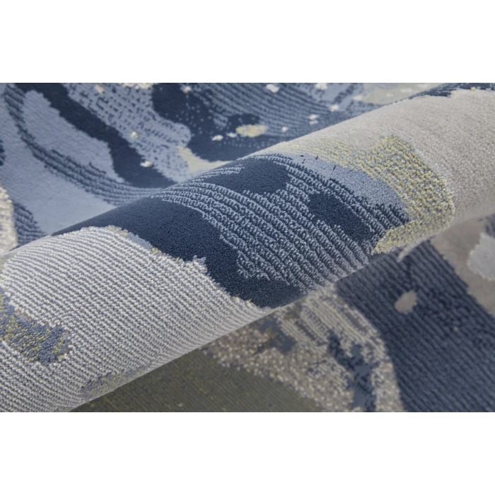 Feizy Clio Industrial Abstract, Blue/Gray/Ivory, 2' x 3' Accent Rug