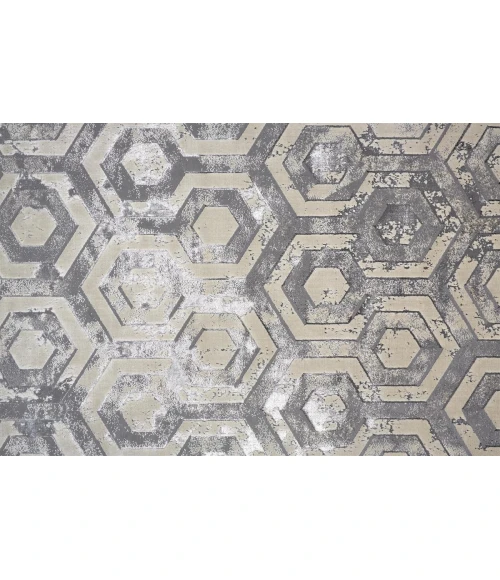 Feizy Micah Luxury & Glam Distressed, Gray/Taupe/Silver, 12' x 18' Area Rug