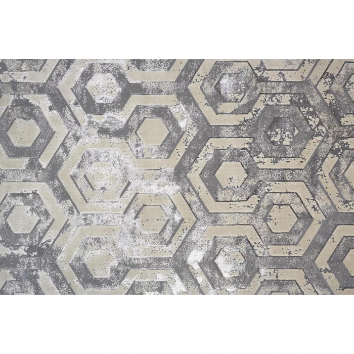 Feizy Micah Luxury & Glam Distressed, Gray/Taupe/Silver, 13' x 20' Area Rug