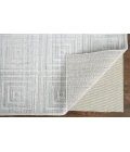 Feizy Redford Minimal Viscose Rug, White/Gray, 5' x 8' Area Rug
