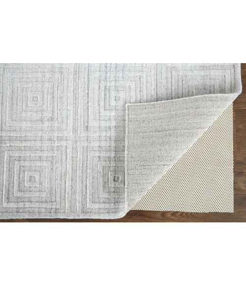 Feizy Redford Minimal Viscose Rug, White/Gray, 5' x 8' Area Rug