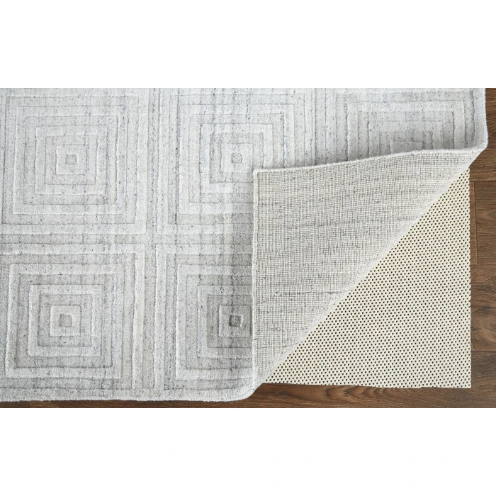 Feizy Redford Minimal Viscose Rug, White/Gray, 3'-6" x 5'-6" Area Rug