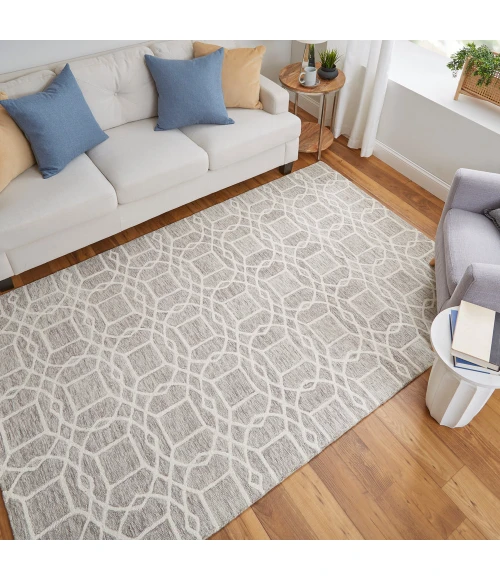 Feizy Rhett Classic Trellis & Lattice, Taupe/Ivory/Gray, 8' x 10' Area Rug